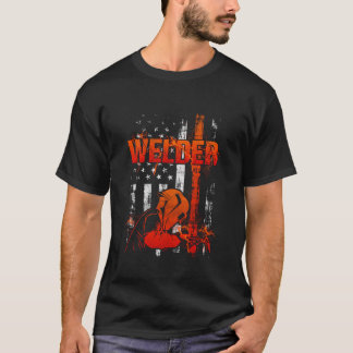 背面のウェルダーギフト加工機溶接デザイン Tシャツ