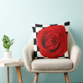 背面のエレガントCheckmateバラ市松模様にバラ クッション (椅子)