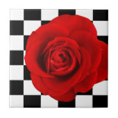 背面のエレガントCheckmateバラ市松模様にバラ タイル (正面)