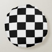 背面のエレガントCheckmateバラ市松模様にバラ ラウンドクッション (裏面)