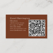 背面の究極のBoho名刺QRコード 名刺 (裏面)