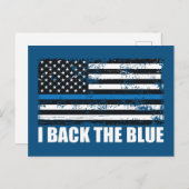 背面の青い細い線USA国旗MAGA WWG1WA ポストカード (正面/裏面)