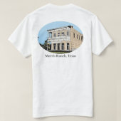 背面のTシャツにMorris Ranchの大きな色のロゴ Tシャツ (デザイン裏面)