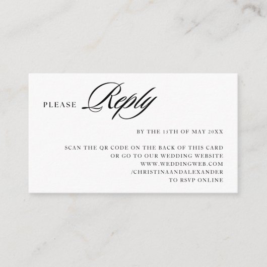 背面エレガントスタイリッシュの洗練されたQRコード エンクロージャーカード (正面)