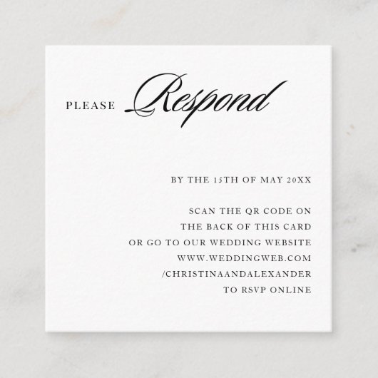 背面エレガントスタイリッシュの洗練されたQRコード エンクロージャーカード (正面)