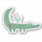 背面ノートパソコンにカワイイ付き緑アリゲーター シール (正面)