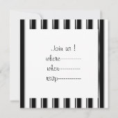 背面バー – 黒ストライプ色(写真または2番目の色を追加) 招待状 (裏面)