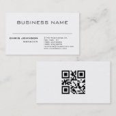背面プレーン上のスキャン可能なQRコモダンードシンプル 名刺 (正面/裏面)