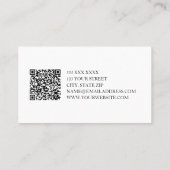 背面ミニマルの白黒QRコード 名刺 (裏面)