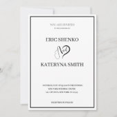 背面モダンに写真が表示された結婚式招待状 招待状 (正面)