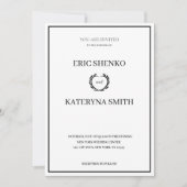 背面モダンに写真が表示された結婚式招待状 招待状 (正面)