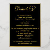 背面モダンの詳細エンク結婚ロージャの写真 箔招待状 (正面)