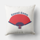 背面日本ののファンカスタムパターン文字 クッション (裏面)