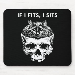 (背面)if fits sits 黒猫 ドクロ ゴシック ダーク マウスパッド