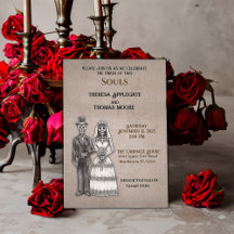 背骨がヒリヒリするゴシック様式のスケルトン新郎新婦