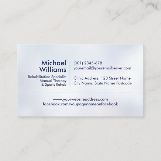 背骨とメディカルクロス – 青 名刺 (裏面)