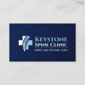 背骨とメディカルクロス – 青 名刺 (正面)