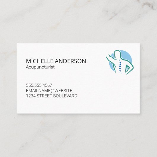 背骨のロゴ |鍼治療 名刺 (裏面)