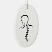 背骨アウトラインのクリスマスオーナメント セラミックオーナメント (右)