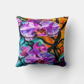 背鮮やか景に対するカラフル蘭 クッション (裏面)