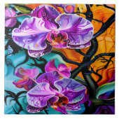 背鮮やか景に対するカラフル蘭 タイル (正面)