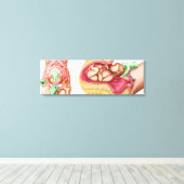 胎児の帝王切開分娩を示すイラストレーション キャンバスプリント (インサイチュ (ウッドフロア))