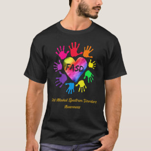 胎児アルコールスペクトル障害認識度手 Tシャツ