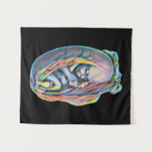 胎内の人間の解剖学抽象芸術アートベビー タペストリー (正面(横))