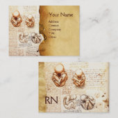 胎内の胎児,産婦人科医,医学モノグラム 名刺 (正面/裏面)