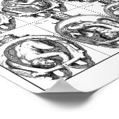 胎内ベビーヴィンテージ助産師解剖学イラストレーション ポスター (角)