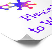 胚芽バスター – 手を洗え！バスルーム標識 ポスター (角)