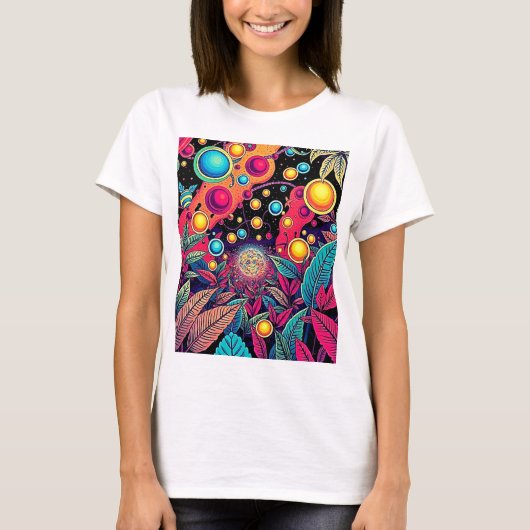 胞子を放出する葉1 Tシャツ (正面)