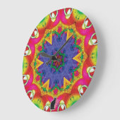 胞子万華鏡のように千変万化するパターン ラージ壁時計 (傾斜)