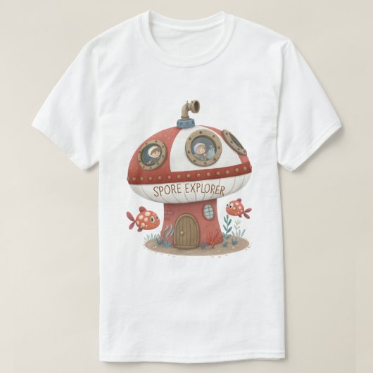 胞子探査機 – Steampunk Toadstool潜水艦T-S Tシャツ (デザイン正面)