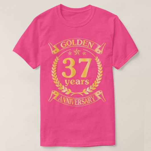 胡結婚結婚したの37周年 Tシャツ (デザイン正面)