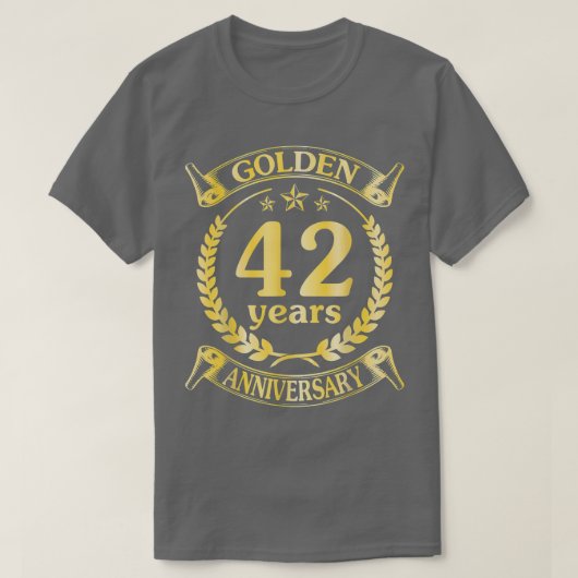 胡結婚結婚したの42周年 Tシャツ (デザイン正面)