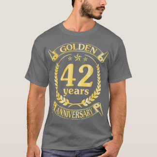 胡結婚結婚したの42周年 Tシャツ