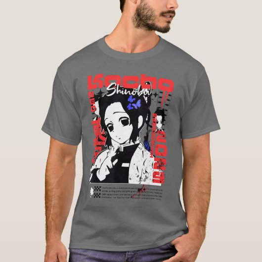 胡蝶しのぶ ネオ アニメ 美少年 Tシャツ (正面)