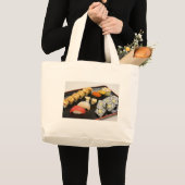 胡麻と生姜のわさび寿司ロール 日本のキッチン ラージトートバッグ (正面(商品))