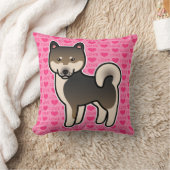 胡麻柴犬ラブハート クッション (ブランケット)