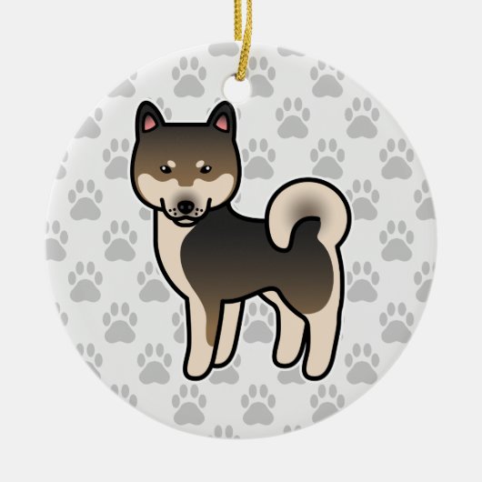 胡麻柴犬 セラミックオーナメント (正面)