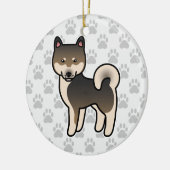胡麻柴犬 セラミックオーナメント (左)