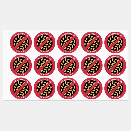 胡麻種子アレルギーだ ラベル (シート)