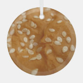 胡麻種子ハンバーガーパン ガラスオーナメント (正面)