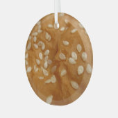 胡麻種子ハンバーガーパン ガラスオーナメント (正面左)