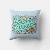 胡麻 |セサミストリート緑のDoodleスクリプト クッション (裏面)