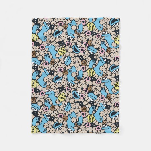 胡麻 | Cookieモンスタードードルパターン フリースブランケット (正面)