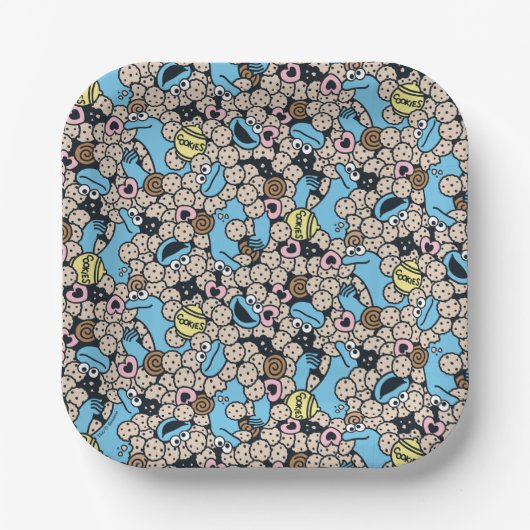 胡麻 | Cookieモンスタードードルパターン ペーパープレート (正面)