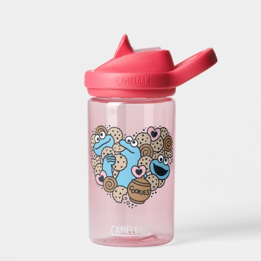 胡麻 | Cookie Monster Doodleハート ウォーターボトル (左面)