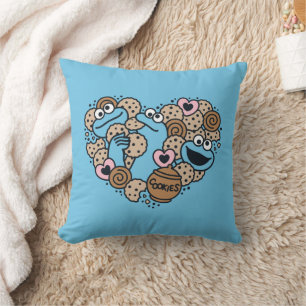 胡麻 Cookie Monster Doodleハート クッション